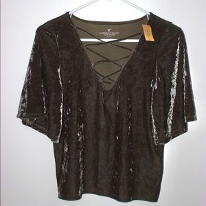 Crushed Velvet Blouse (American Eagle Outfitters)